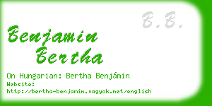 benjamin bertha business card