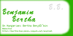 benjamin bertha business card